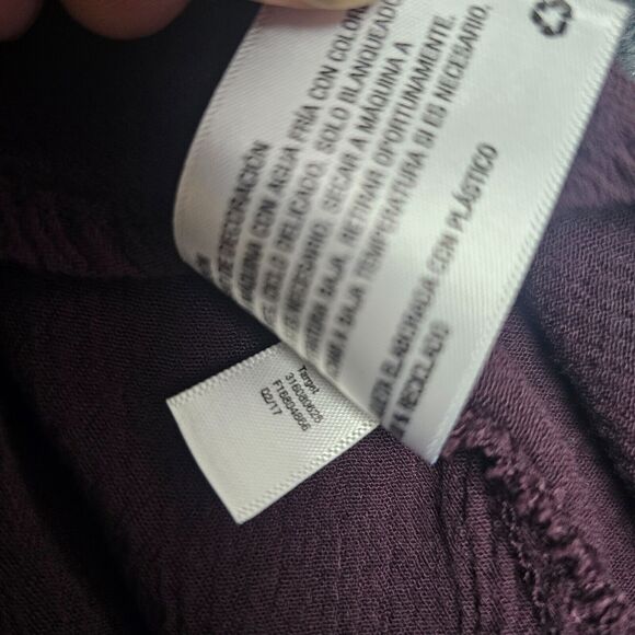 Knox Rose Womens Size M Peasant Bohemian Boho Blouse Top Front Tie Lace - Picture 7 of 11